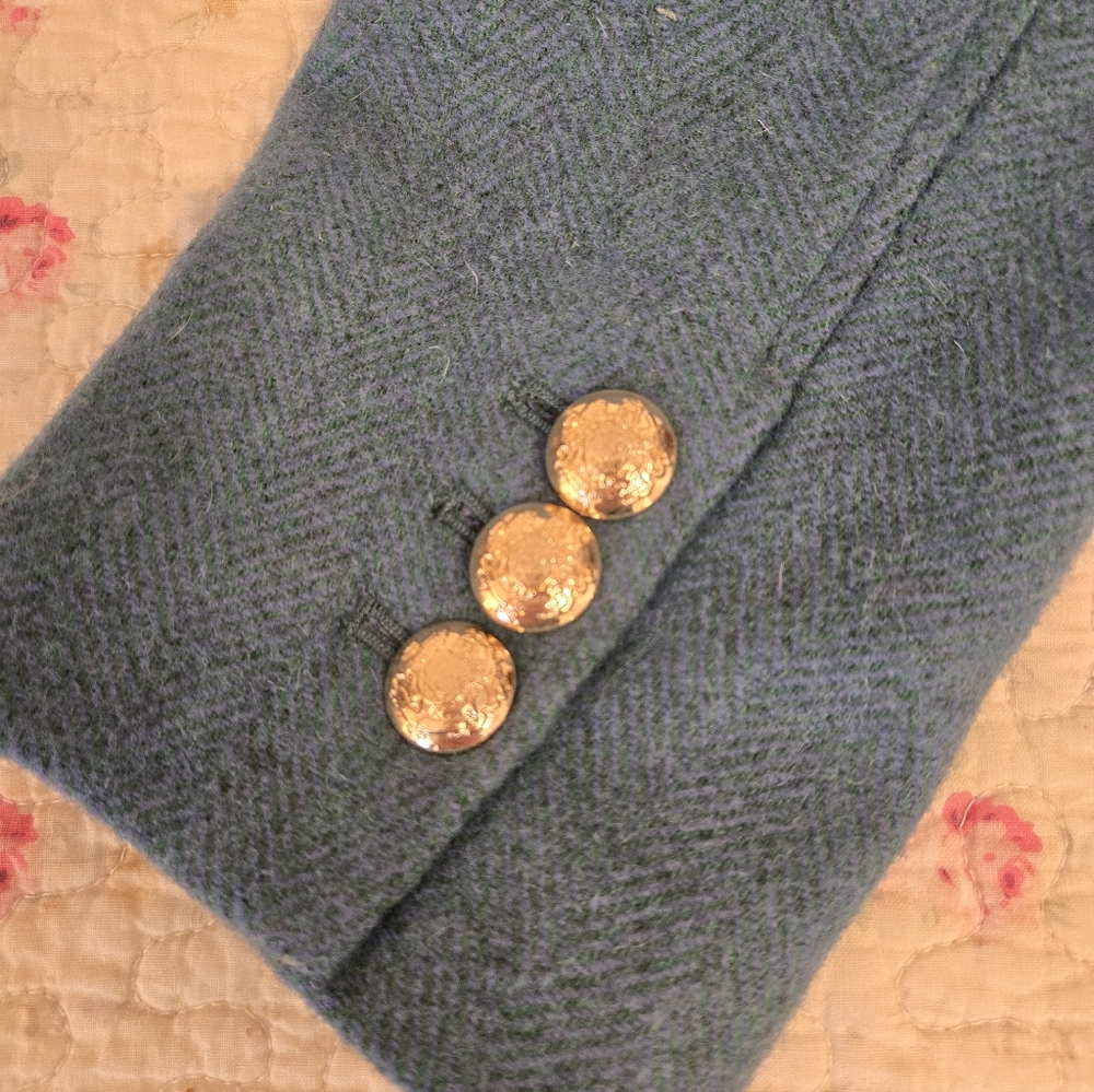 Talbots Teal Shetland Wool Blazor  Size 8 - Picture 10 of 10